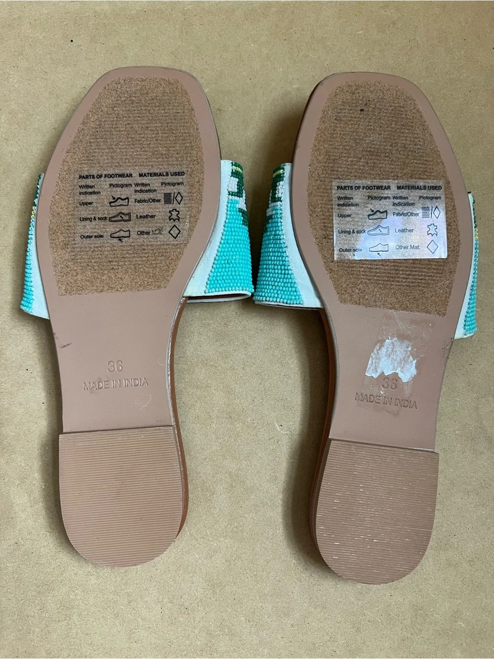 New Anthropologie Maeve The Fiona Beaded Miami Slide Sandals Shoes Size 36
